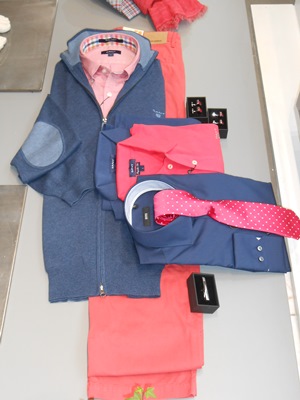 Gilet "GANT", Chemise "BOSS", Polo "RIVER WOODS", Boutons de manchette "BOSS", Pince à cravate "BOSS"